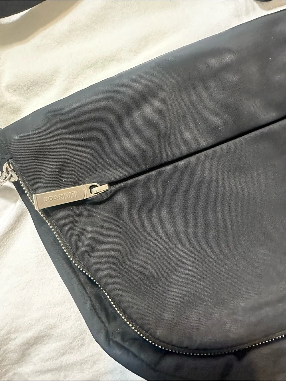 lululemon athletica Black Crossbody Messenger with Silver Accents